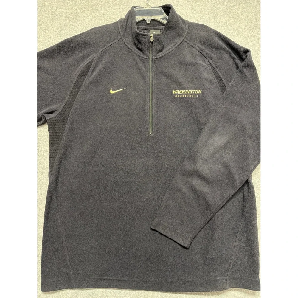Nike Washington Basketball Therma-FIT‎ 1/4 Zip Fleece Pullover Mens XXL Black